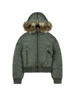 Racer Worldwide Green Aviator Bomber Jacket