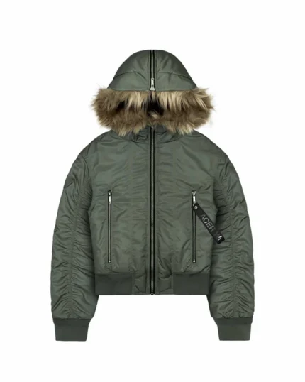 Racer Worldwide Green Aviator Bomber Jacket