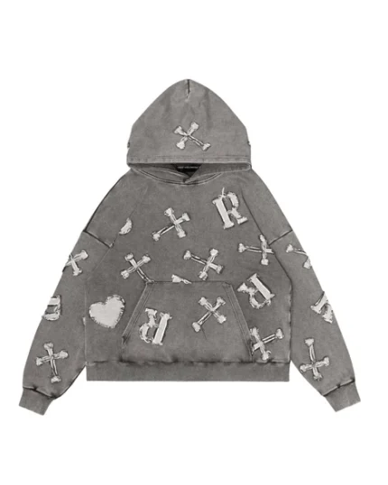 Racer Worldwide Washed Black Patch Hoodie