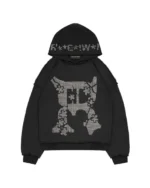 Racer Black Studded Censored Hoodie